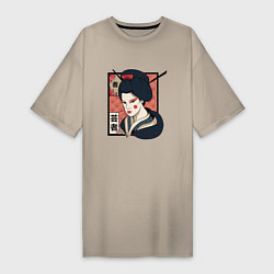 Женская футболка-платье Традиционная Японская Гейша