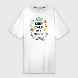Женская футболка-платье Keep Calm Медсестра