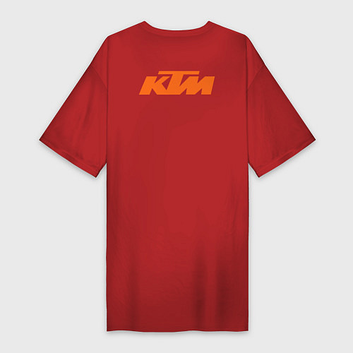 Женская футболка-платье KTM READY TO RACE спина Z / Красный – фото 2