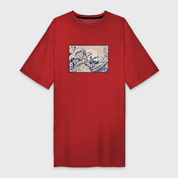 Женская футболка-платье Японская лягушка Укиё-э