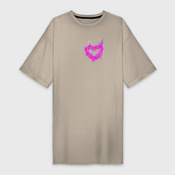Женская футболка-платье Розовое Огненное Сердце