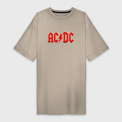 Футболка женская-платье ACDC, цвет: миндальный