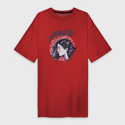 Женская футболка-платье Девушка - пантера StayWild