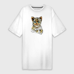 Женская футболка-платье Леопардёнок
