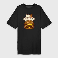 Женская футболка-платье Голодный котик
