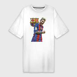 Женская футболка-платье Лионель Месси Барселона Аргентинаа