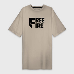 Женская футболка-платье Free Fire big logo
