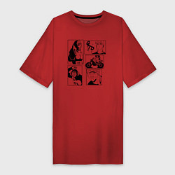 Футболка женская-платье GTO KL, цвет: красный