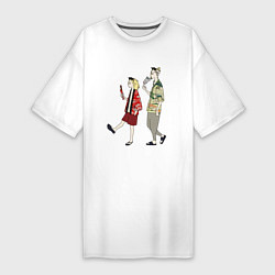 Женская футболка-платье МИККИ И ДРАКЕН ДВА ДРУГА