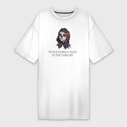 Женская футболка-платье Зомби девушка dead inside