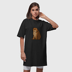 Футболка женская-платье Собака Мем!, цвет: черный — фото 2