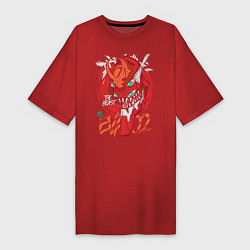 Футболка женская-платье EVA 02, цвет: красный