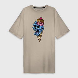 Женская футболка-платье Horror ice cream