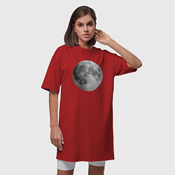 Футболка женская-платье Полнолуние Лунная фаза, цвет: красный — фото 2
