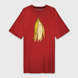 Футболка женская-платье Банан, цвет: красный