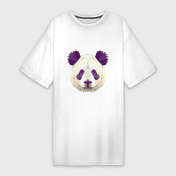 Футболка женская-платье Фиолетовая панда, цвет: белый