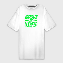 Футболка женская-платье Grove street for Life, цвет: белый