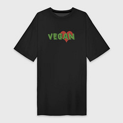 Футболка женская-платье Vegan Love, цвет: черный