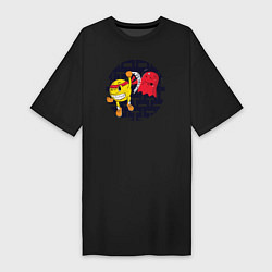 Футболка женская-платье Pac-Man, цвет: черный