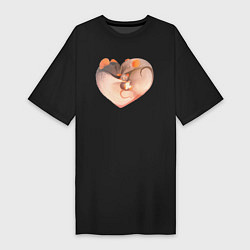 Женская футболка-платье Мышиное сердце