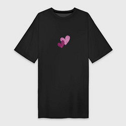 Женская футболка-платье Сердечки