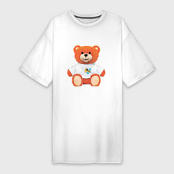 Женская футболка-платье Медвежонок в маечке