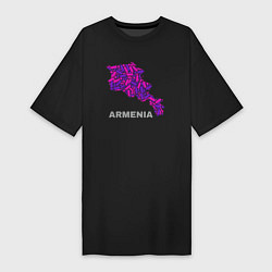 Женская футболка-платье Карта - Армения
