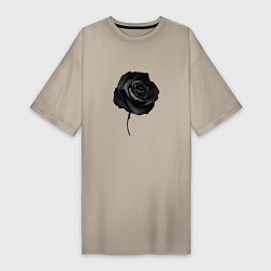 Женская футболка-платье Чёрная роза Black rose