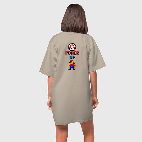 Женская футболка-платье Big Mario / Миндальный – фото 4