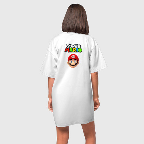 Женская футболка-платье Mario&Yoshi / Белый – фото 4