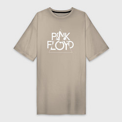 Женская футболка-платье PINK FLOYD LOGO ПИНК ФЛОЙД ЛОГОТИП