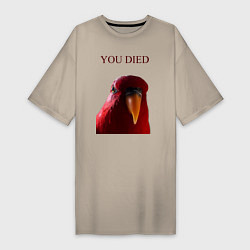 Женская футболка-платье Красный попугай