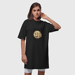 Футболка женская-платье Ироничный смайл с ироничным текстом, цвет: черный — фото 2