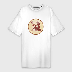 Женская футболка-платье Дева бежевая зз