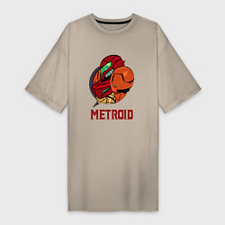 Футболка женская-платье Самус Метроид, цвет: миндальный