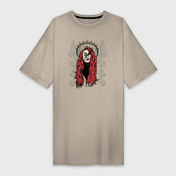 Женская футболка-платье Красноволосая девушка