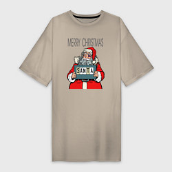Женская футболка-платье Merry Christmas: Санта с синяком