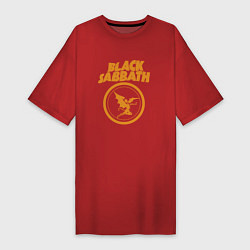 Футболка женская-платье Black Sabbath Vol 4 Рок группа, цвет: красный