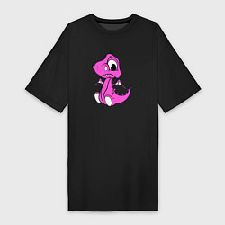Женская футболка-платье Дракоша маленькая розовая