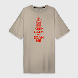 Женская футболка-платье Keep calm and scan me - fuck off