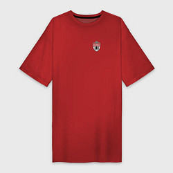 Футболка женская-платье ФК ХИМКИ большой логотип на спине, цвет: красный