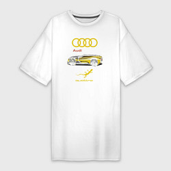 Футболка женская-платье Audi Quattro - 4X4 Concept, цвет: белый