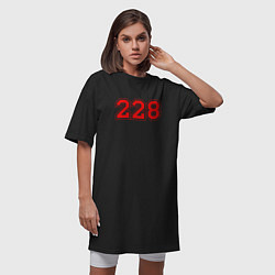 Футболка женская-платье 228 рэп, цвет: черный — фото 2