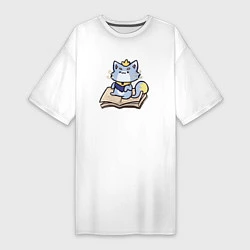 Футболка женская-платье The Magical Cat Yuumi, цвет: белый