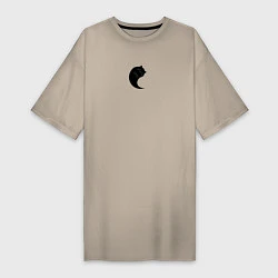 Женская футболка-платье Котик Инь