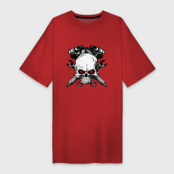 Женская футболка-платье Moto skull