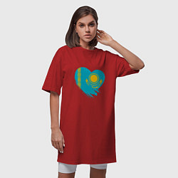 Футболка женская-платье Сердце - Казахстан, цвет: красный — фото 2