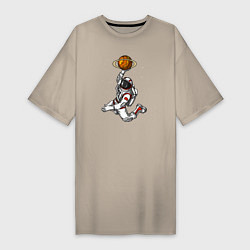 Женская футболка-платье Космический баскетболист