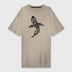 Женская футболка-платье Sharks tattoo