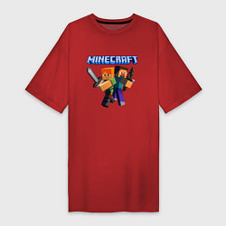 Женская футболка-платье Майнкрафт - супер игра!